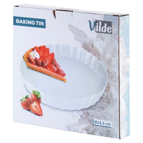 FORMA DO PIECZENIA TARTY CIASTA CERAMICZNA BIAŁA 24.5CM VILDE 279004
