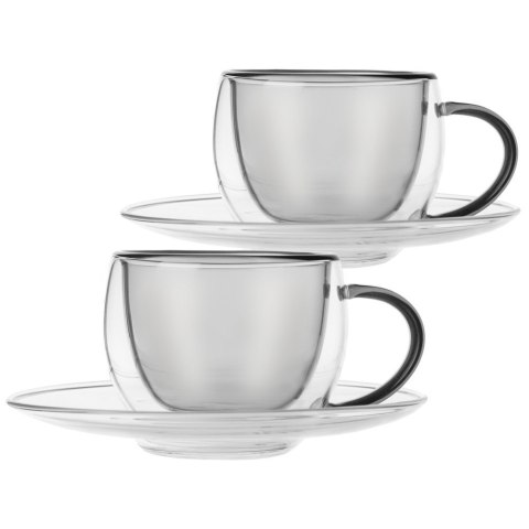 Filiżanki termiczne ze spodkiem do kawy espresso DOUBLE 90ml 2 sztuki ORION 129493