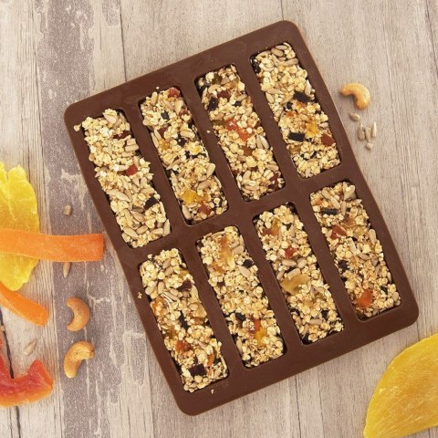 FORMA FOREMKA DO BATONÓW MUSLI SILIKONOWA BRĄZOWA SILLINIE 22X16.5X1.5CM ORION 151793