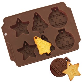 FORMA FOREMKA DO PIECZENIA CIASTEK SILIKONOWA BRĄZOWA ŚWIĄTECZNA SILLINIE ORION 151767