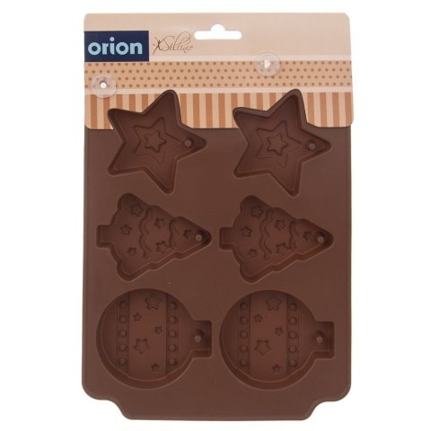 FORMA FOREMKA DO PIECZENIA CIASTEK SILIKONOWA BRĄZOWA ŚWIĄTECZNA SILLINIE ORION 151767