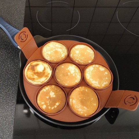 FORMA FOREMKA DO SMAŻENIA JAJEK PANCAKE SILIKONOWA BRĄZOWA SILLINIE ORION 151791