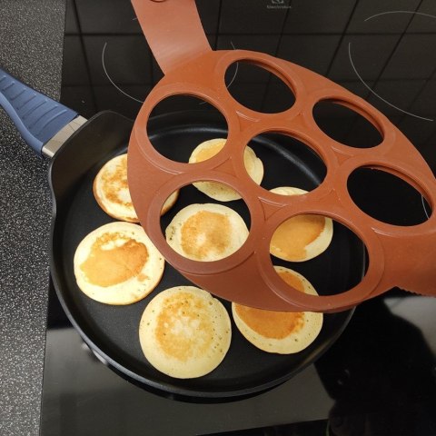 FORMA FOREMKA DO SMAŻENIA JAJEK PANCAKE SILIKONOWA BRĄZOWA SILLINIE ORION 151791