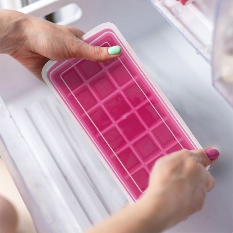 Forma foremka do kostek lodu z pokrywką pojemnik i łopatka na lód kostki EXCELLENT HOUSEWARE 122210