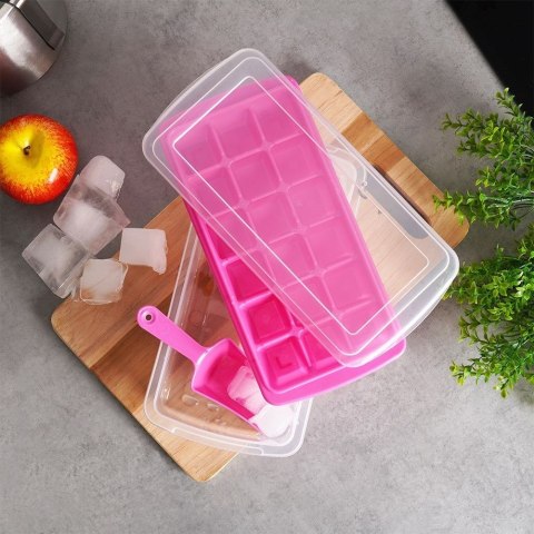 Forma foremka do kostek lodu z pokrywką pojemnik i łopatka na lód kostki EXCELLENT HOUSEWARE 122210