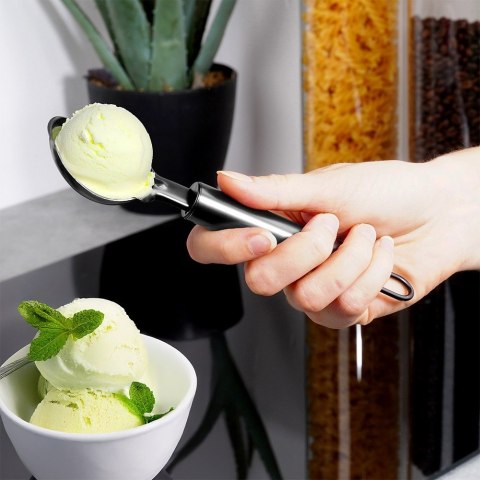 Gałkownica łyżka do lodów ziemniaków puree kaszy metalowa czarna MATOWA EXCELLENT HOUSEWARE 259738