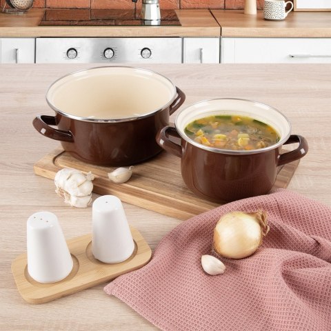 Garnek emaliowany indukcja na indukcję gaz BROWN 18.5 cm 1.6L ORION 113362