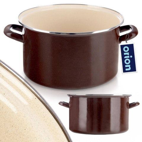 Garnek emaliowany indukcja na indukcję gaz BROWN duży 28 cm 8L ORION 113350