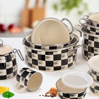 Garnek emaliowany indukcja na indukcję gaz SZACHOWNICA 18 cm 1.5L ORION 113339