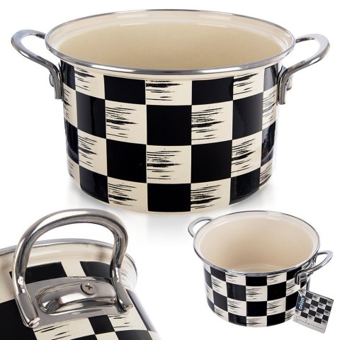 Garnek emaliowany indukcja na indukcję gaz SZACHOWNICA 20 cm 3L ORION 113336