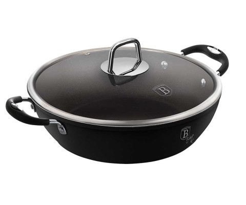 GARNEK TYTANOWY NISKI 28cm 3.8L BERLINGER HAUS BLACK PROFESSIONAL LINE BH-6125