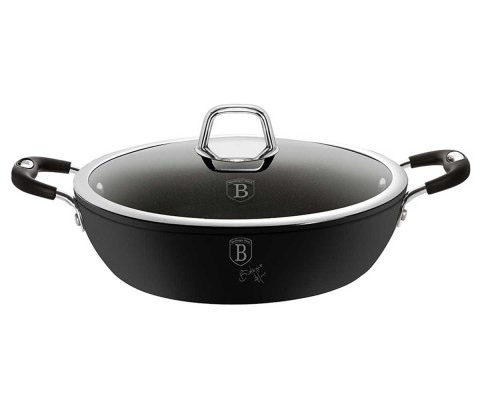 GARNEK TYTANOWY NISKI 28cm 3.8L BERLINGER HAUS BLACK PROFESSIONAL LINE BH-6125