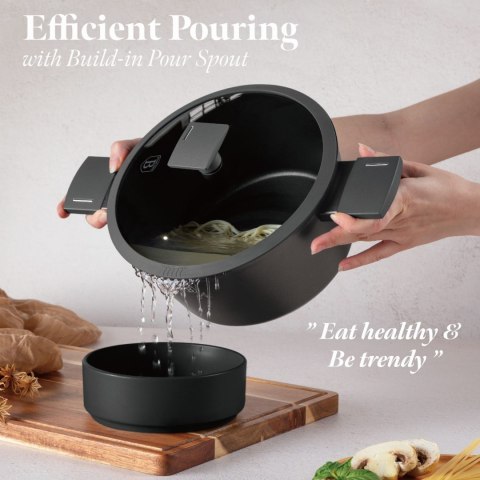 GARNEK TYTANOWY Z POKRYWKĄ 24CM 4.1L BERLINGER HAUS ANTRACIT BH-8131