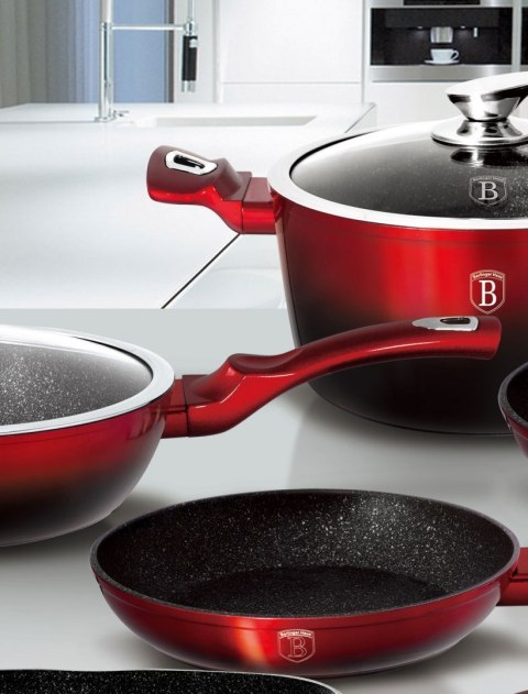 GARNKI BERLINGER HAUS METALLIC BLACK BURGUNDY LINE 10 ELE BH-1631-N