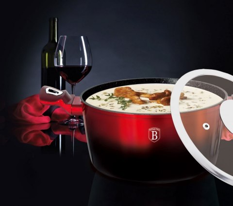 GARNKI BERLINGER HAUS METALLIC BLACK BURGUNDY LINE 15 ELE BH-1632-N