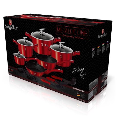 GARNKI BERLINGER HAUS METALLIC BURGUNDY LINE 15 ELE BH-1226-N