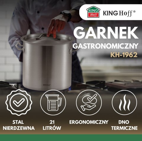 Garnek gastronomiczny 30cm 21L stal nierdzewna KINGHOFF KH-1962