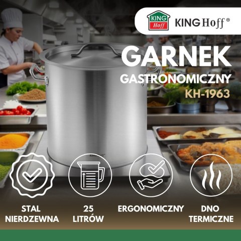 Garnek gastronomiczny 32cm 25L stal nierdzewna KINGHOFF KH-1963