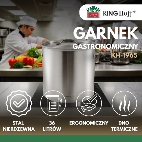 Garnek gastronomiczny 36cm 36L stal nierdzewna KINGHOFF KH-1965