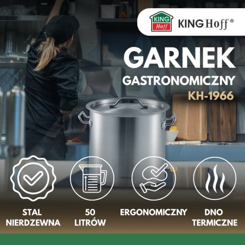 Garnek gastronomiczny 40cm 50L stal nierdzewna KINGHOFF KH-1966