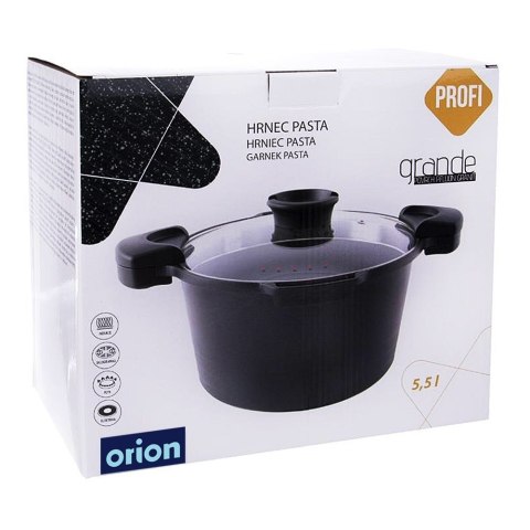Garnek granitowy z pokrywką do odcedzania makaronu wody GRANDE 24 cm 5.5L ORION 113108
