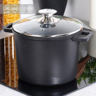 Garnek granitowy ze szklaną pokrywką indukcja wysoki GRANDE 4.2L ORION 113316