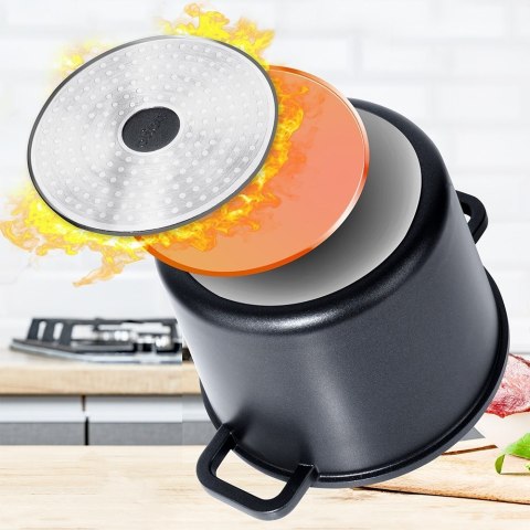 Garnek granitowy ze szklaną pokrywką indukcja wysoki GRANDE 4.2L ORION 113316