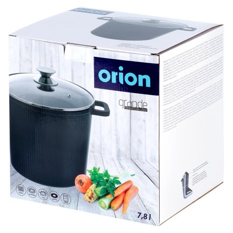 Garnek granitowy ze szklaną pokrywką indukcja wysoki GRANDE 7.6L ORION 113317