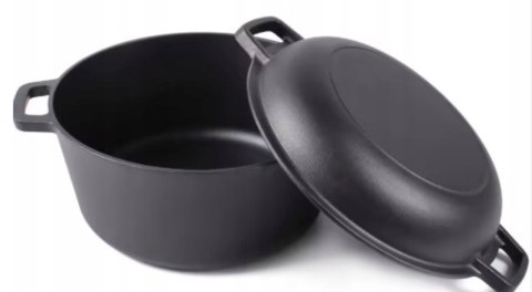 Garnek żeliwny 2w1, 3.5L, 24cm, KRISBERG KS-7701