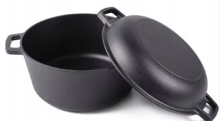 Garnek żeliwny 2w1, 4.5L, 26cm, KRISBERG KS-7702