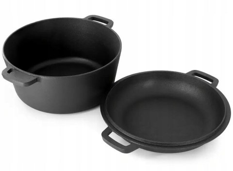 Garnek żeliwny 2w1, 4.5L, 26cm, KRISBERG KS-7702