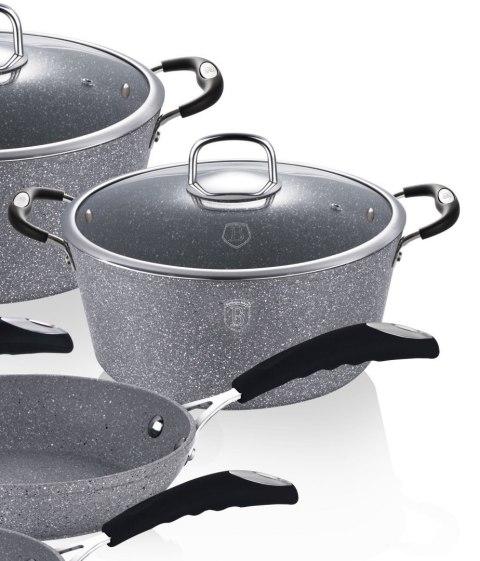 GARNKI GRANITOWE 18 ELE BERLINGER HAUS GRAY STONE TOUCH BH-6196