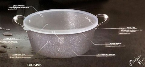 GARNKI GRANITOWE 18 ELE BERLINGER HAUS GRAY STONE TOUCH BH-6196