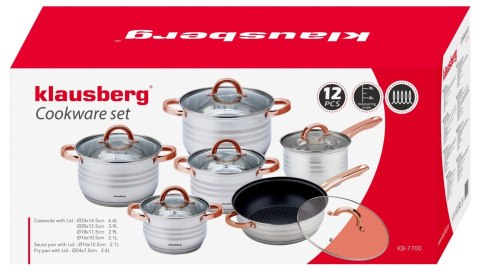 GARNKI STALOWE 12 EL. 2.1/2.1/2.9/3.4/3.9/6.6L KLAUSBERG KB-7700