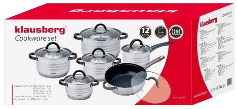 GARNKI STALOWE 12 EL. 2.1/2.1/2.9/3.4/3.9/6.6L KLAUSBERG KB-7702