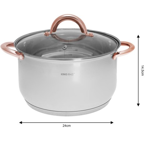 GARNKI STALOWE 12 EL. KINGHOFF ROSEGOLD KH-1765