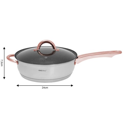 GARNKI STALOWE 12 EL. KINGHOFF ROSEGOLD KH-1766