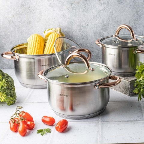 GARNKI STALOWE 6 EL. KINGHOFF ROSEGOLD KH-1761