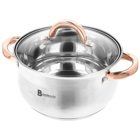 Garnki ze stali nierdzewnej na gaz indukcję zestaw garnków komplet 12-ele BRUNBESTE BB-2208