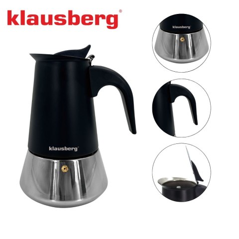KAWIARKA ESPRESSO KAFETERKA CIŚNIENIOWA KLAUSBERG 200ML (3 FILIŻANKI) KB-7844