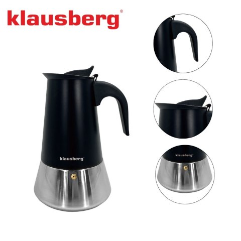 KAWIARKA ESPRESSO KAFETERKA CIŚNIENIOWA KLAUSBERG 300ML (6 FILIŻANKI) KB-7845
