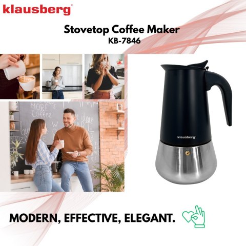 KAWIARKA ESPRESSO KAFETERKA CIŚNIENIOWA KLAUSBERG 450ML (9 FILIŻANKI) KB-7846