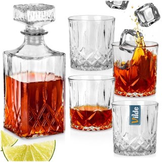 Karafka i szklanki do whisky nalewki na alkohol 900ml zestaw 5-ele VILDE 139665