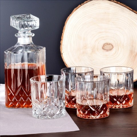 Karafka i szklanki do whisky nalewki na alkohol 900ml zestaw 5-ele VILDE 139665