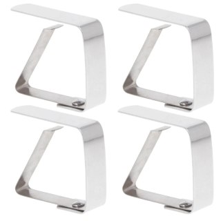 Klipsy do obrusu ceraty obrusa metalowe zestaw klipsów 4 sztuki BRUNBESTE BB-3343