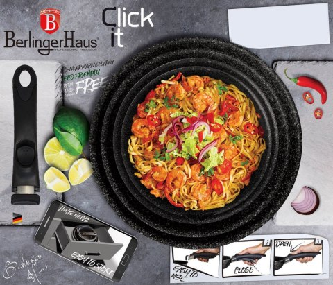 KOMPLET GARNKÓW 12-ele CLICK & COOK BERLINGER HAUS METALLIC LINE BURGUNDY BH-1674