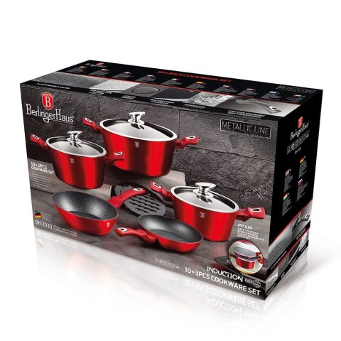 KOMPLET GARNKÓW 13-ele BERLINGER HAUS METALLIC LINE BURGUNDY BH-7030