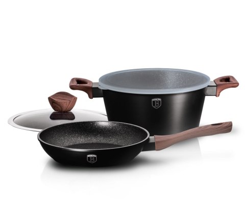 KOMPLET GARNKÓW 3-ele 24cm BERLINGER HAUS EBONY ROSEWOOD LINE BH-6782