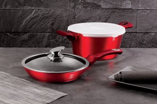 KOMPLET GARNKÓW 3-ele 24cm BERLINGER HAUS METALLIC BURGUNDY LINE BH-6779