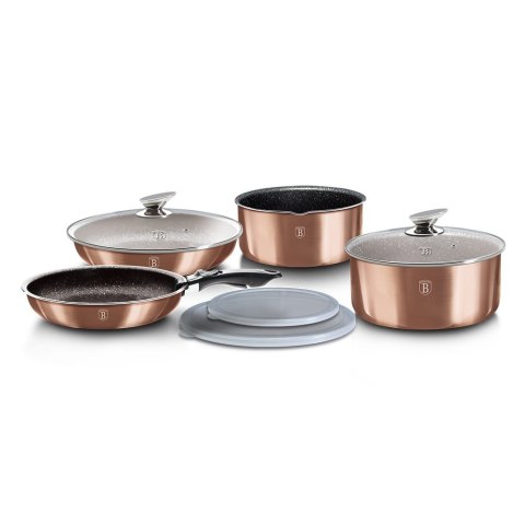 KOMPLET GARNKÓW 9-EL. CLICK & COOK BERLINGER HAUS METALLIC LINE ROSE GOLD BH-6147